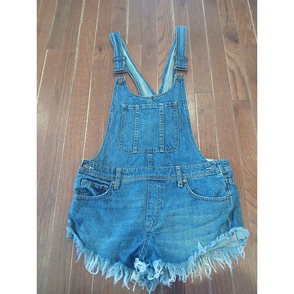 We the free free people overall shorts denim distressed sz 27